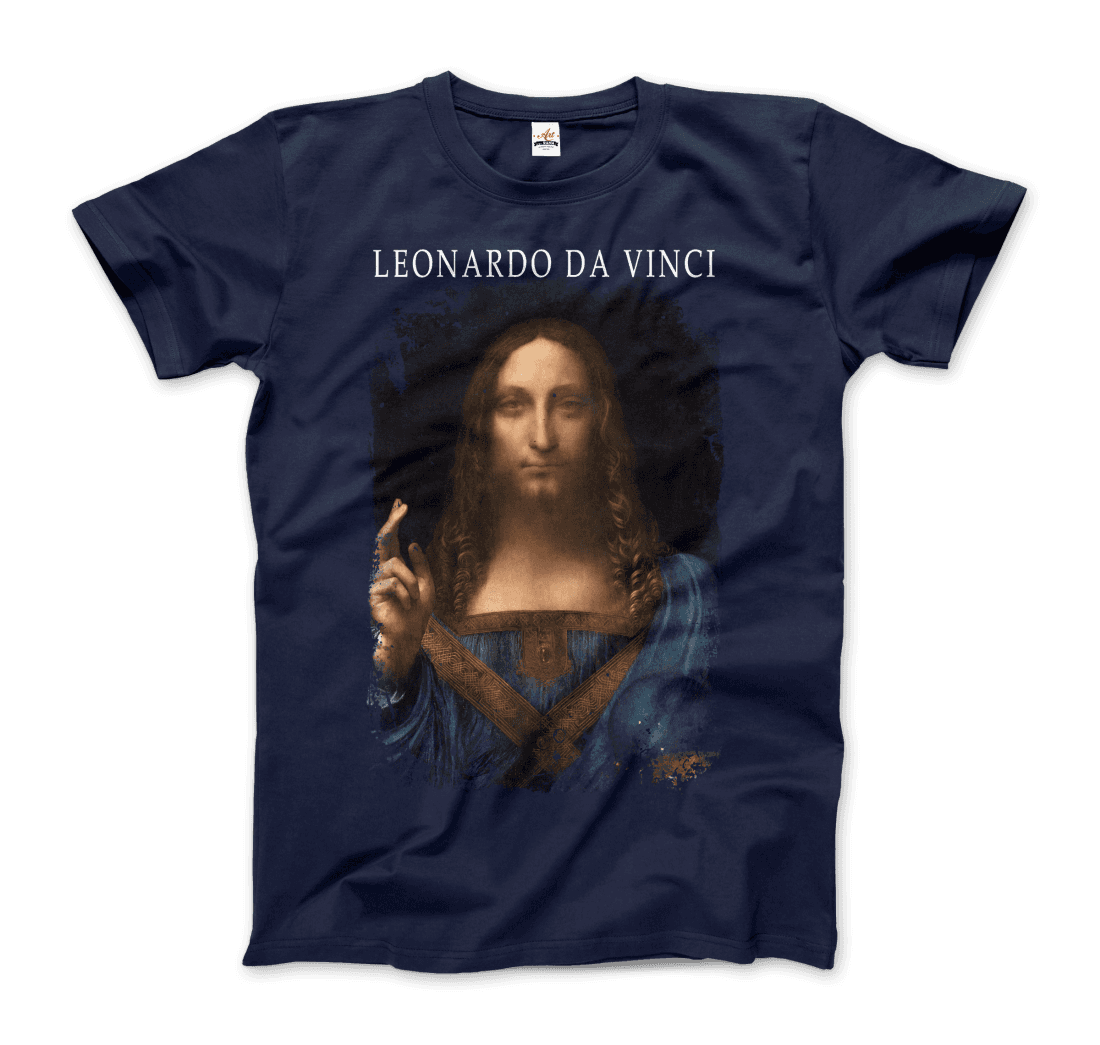 Leonardo Da Vinci, Salvator Mundi, 1499~1510 artwork t-shirt by Art-O-Rama Shop