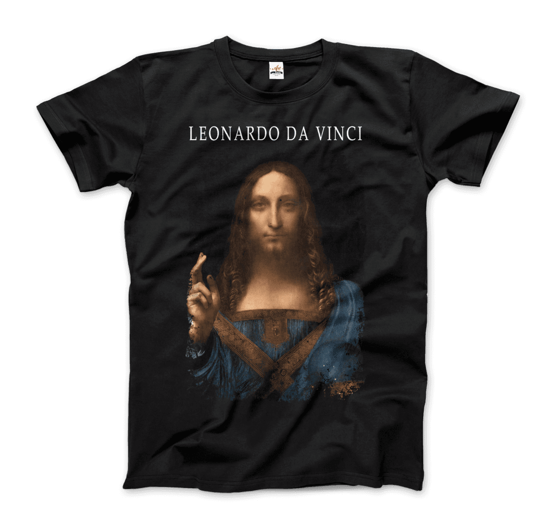 Leonardo Da Vinci, Salvator Mundi, 1499~1510 artwork t-shirt by Art-O-Rama Shop