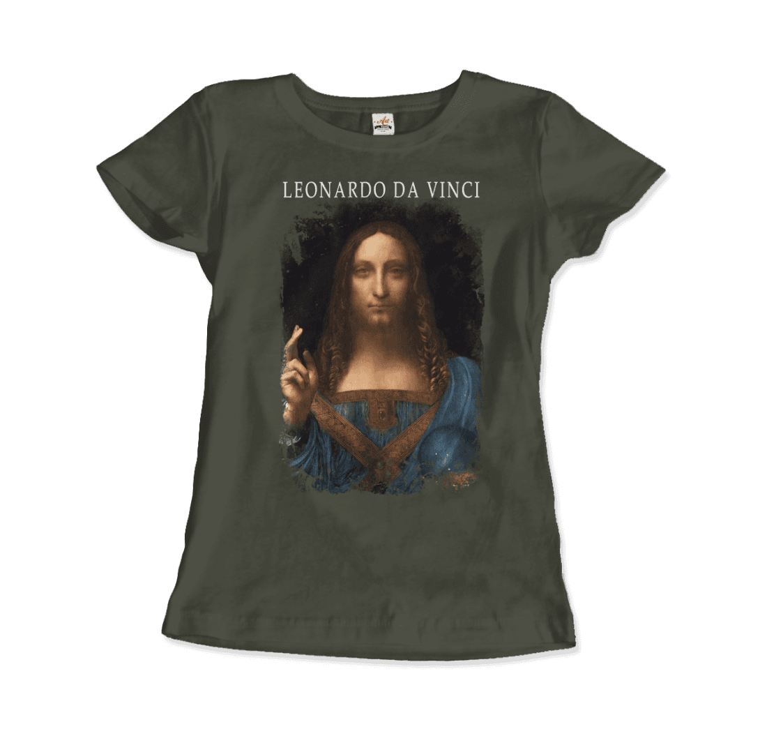 Leonardo Da Vinci, Salvator Mundi, 1499~1510 artwork t-shirt by Art-O-Rama Shop