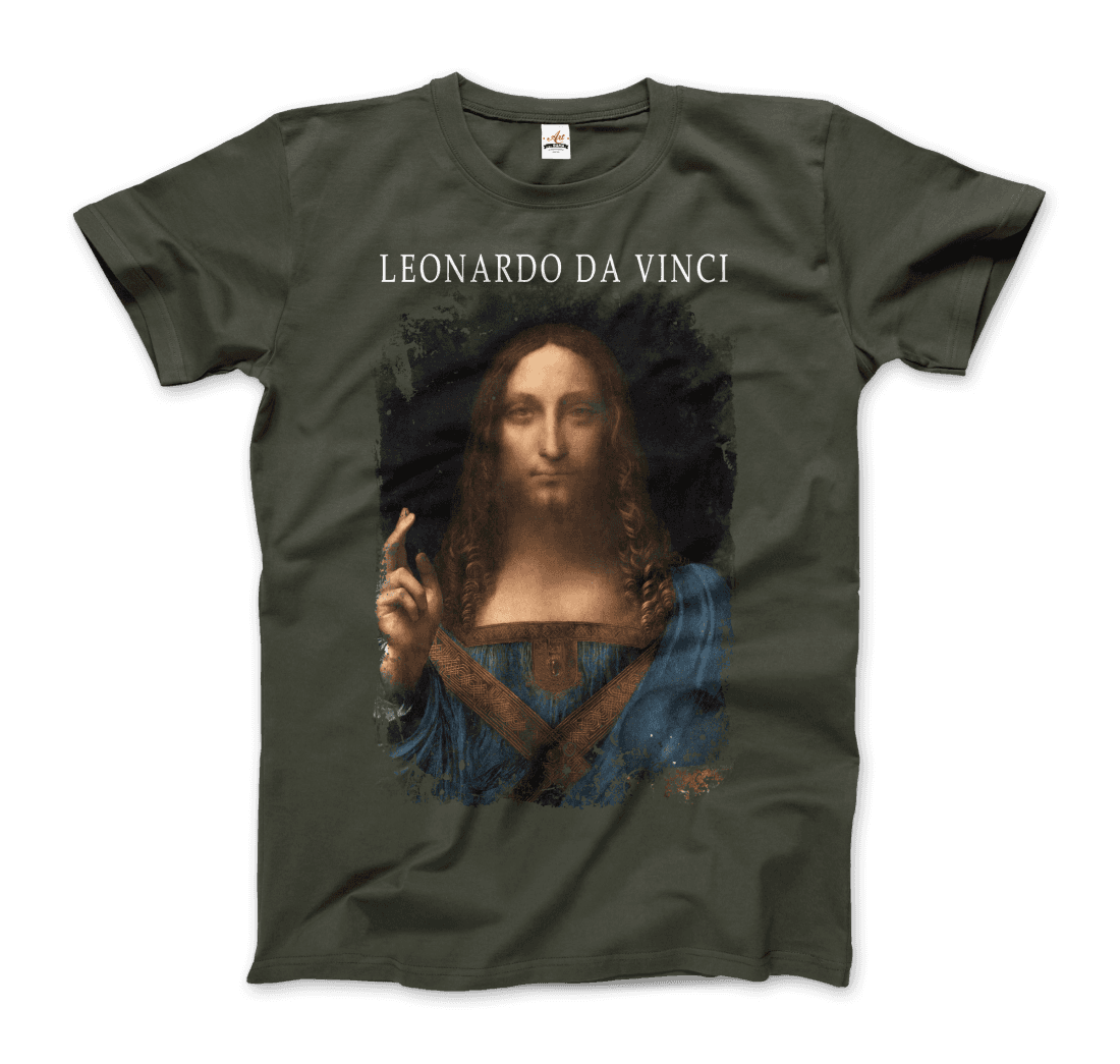 Leonardo Da Vinci, Salvator Mundi, 1499~1510 artwork t-shirt by Art-O-Rama Shop