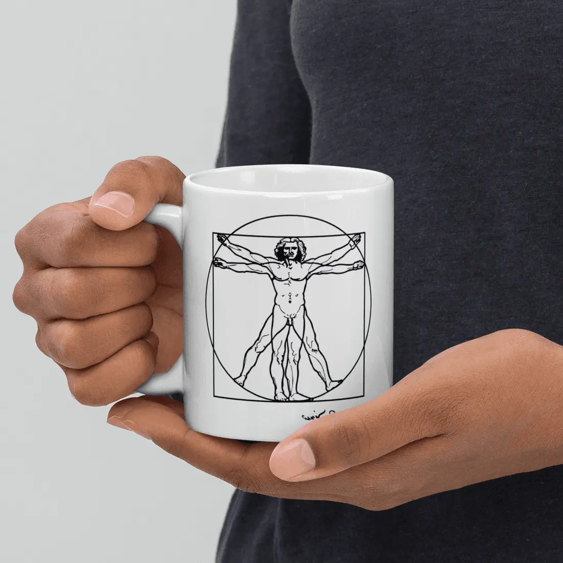 Leonardo Da Vinci, Vitruvian Man Sketch Mug by Art-O-Rama Shop