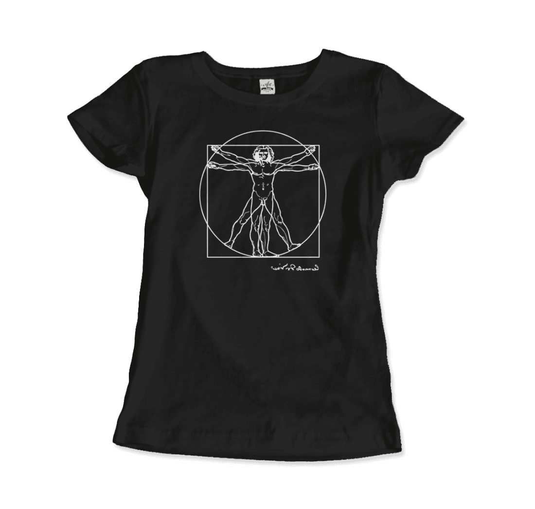 Leonardo Da Vinci, Vitruvian Man Sketch t-shirt by Art-O-Rama Shop