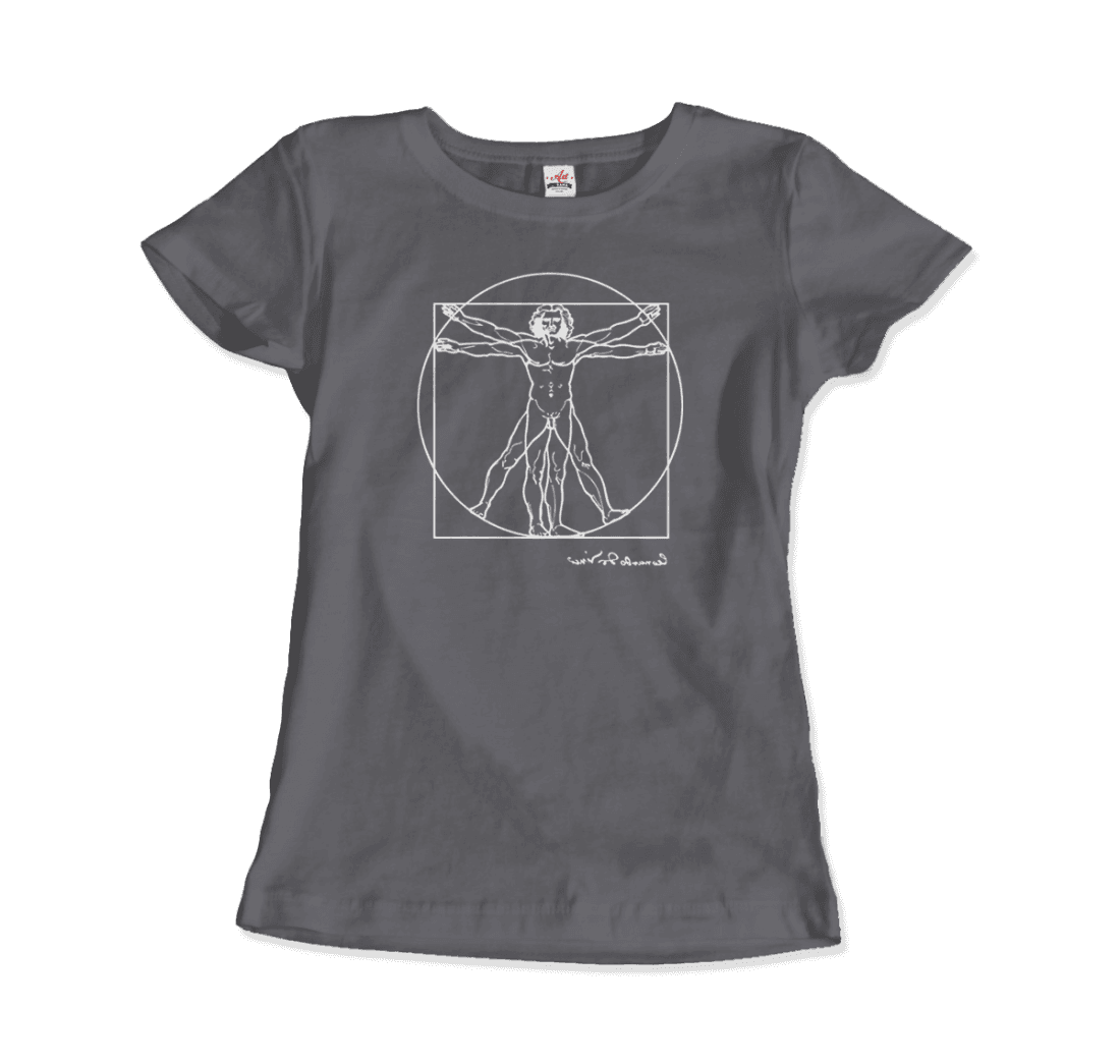 Leonardo Da Vinci, Vitruvian Man Sketch t-shirt by Art-O-Rama Shop
