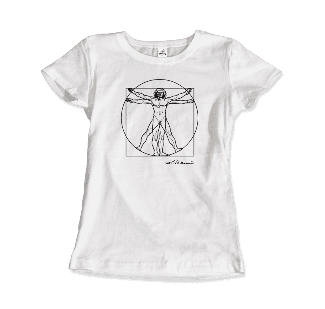 Leonardo Da Vinci, Vitruvian Man Sketch t-shirt by Art-O-Rama Shop