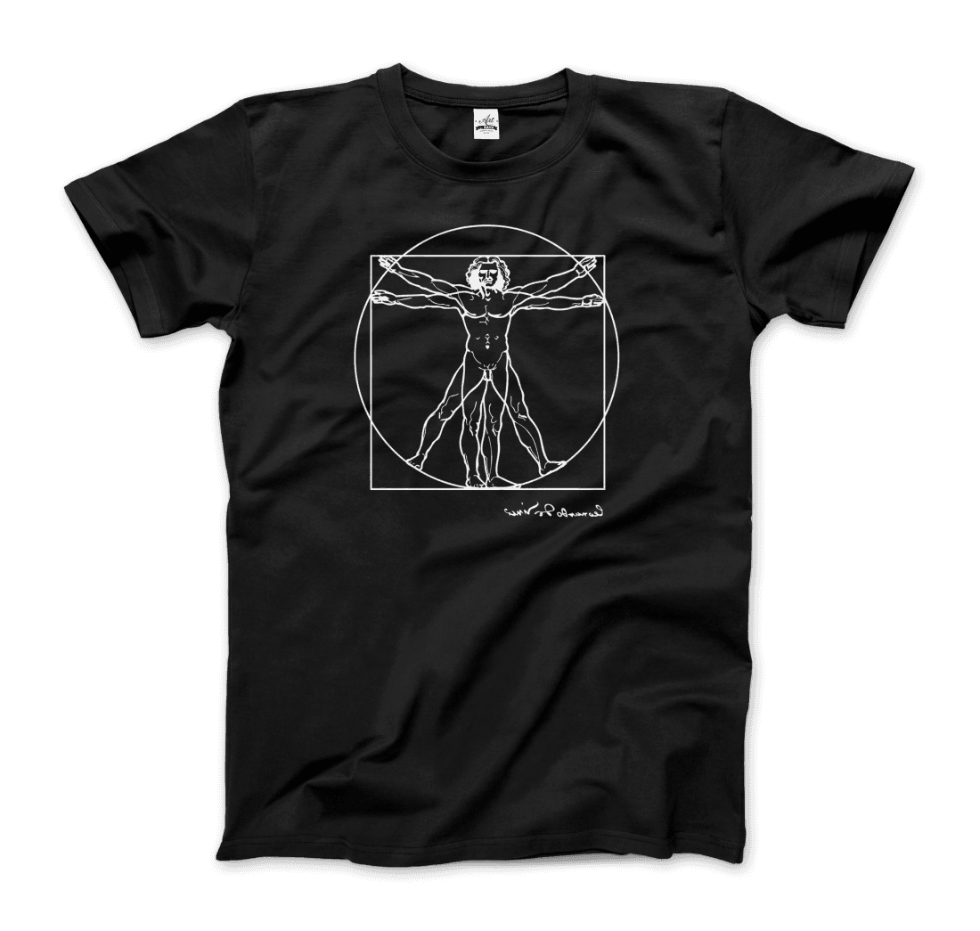 Leonardo Da Vinci, Vitruvian Man Sketch t-shirt by Art-O-Rama Shop