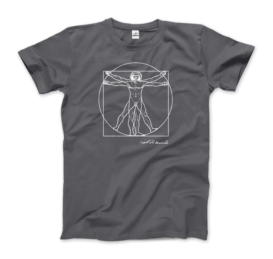 Leonardo Da Vinci, Vitruvian Man Sketch t-shirt by Art-O-Rama Shop
