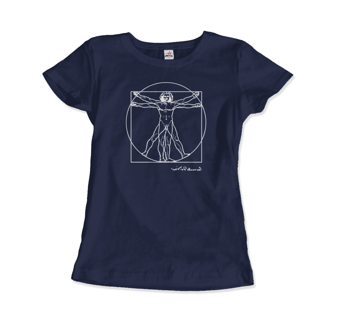 Leonardo Da Vinci, Vitruvian Man Sketch t-shirt by Art-O-Rama Shop