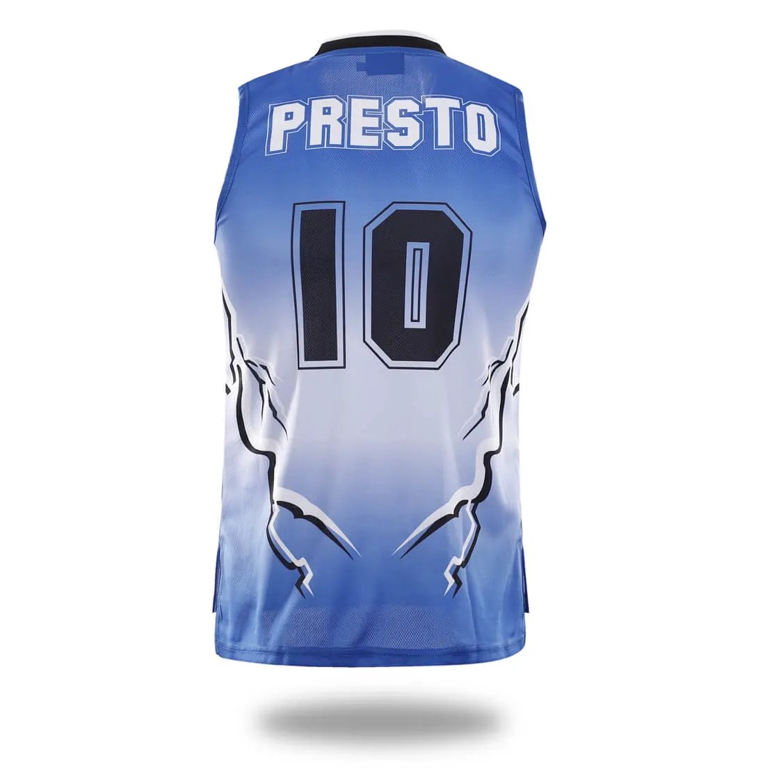 Custom Blue Lightning Basketball Jersey by Vimost Sportswear