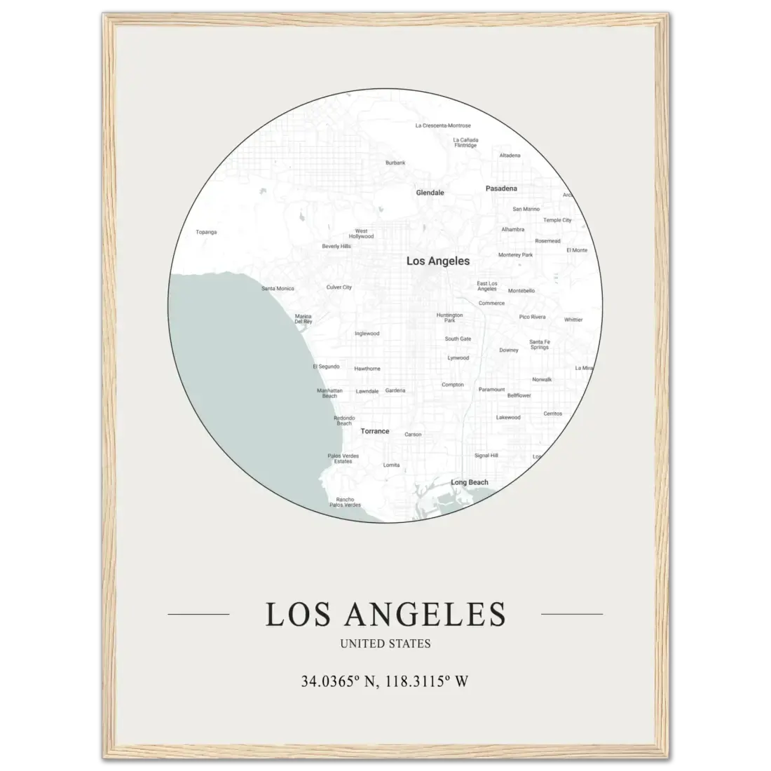 Los Angeles, United States minimalist map poster by Art-O-Rama Shop