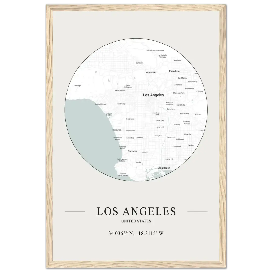 Los Angeles, United States minimalist map poster by Art-O-Rama Shop