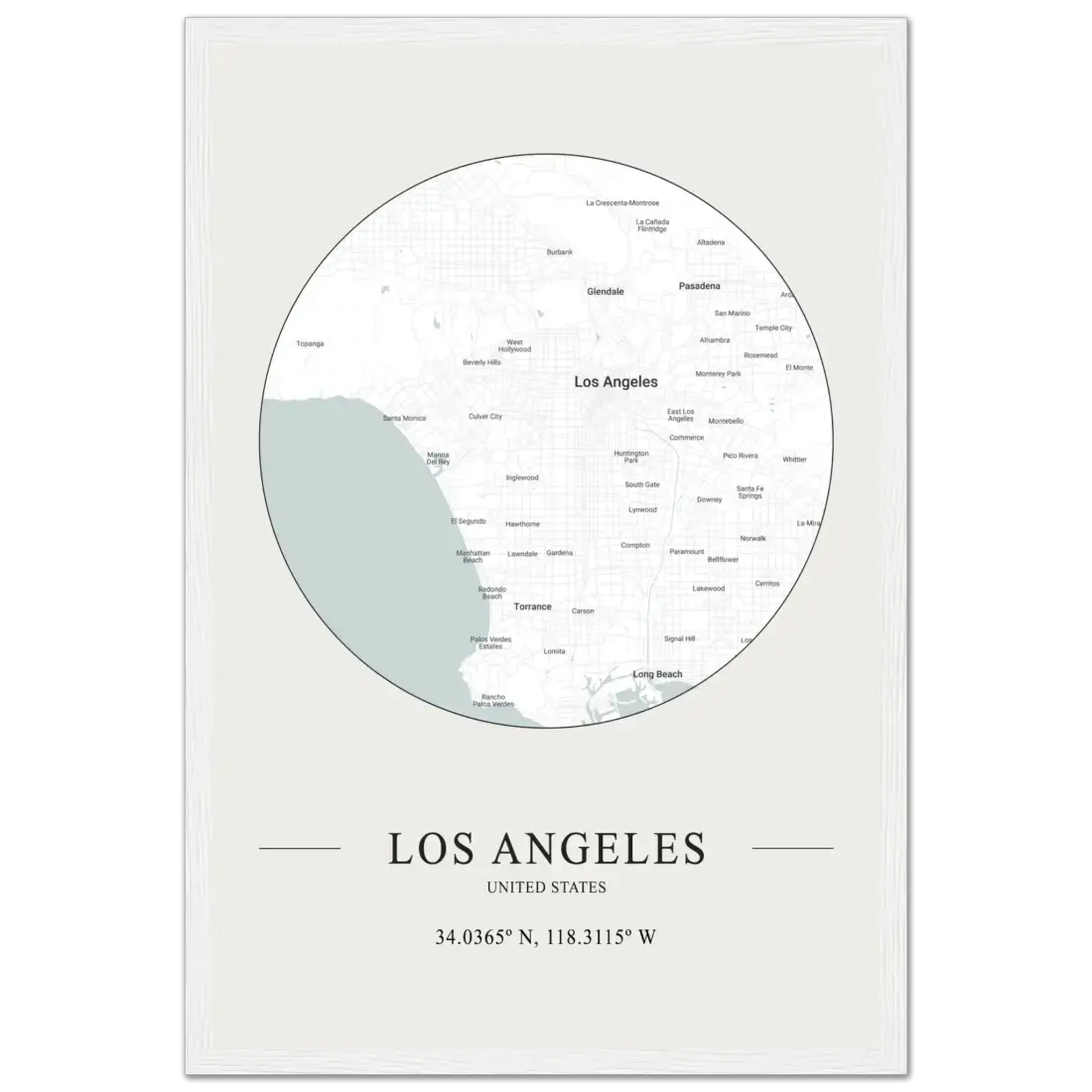 Los Angeles, United States minimalist map poster by Art-O-Rama Shop