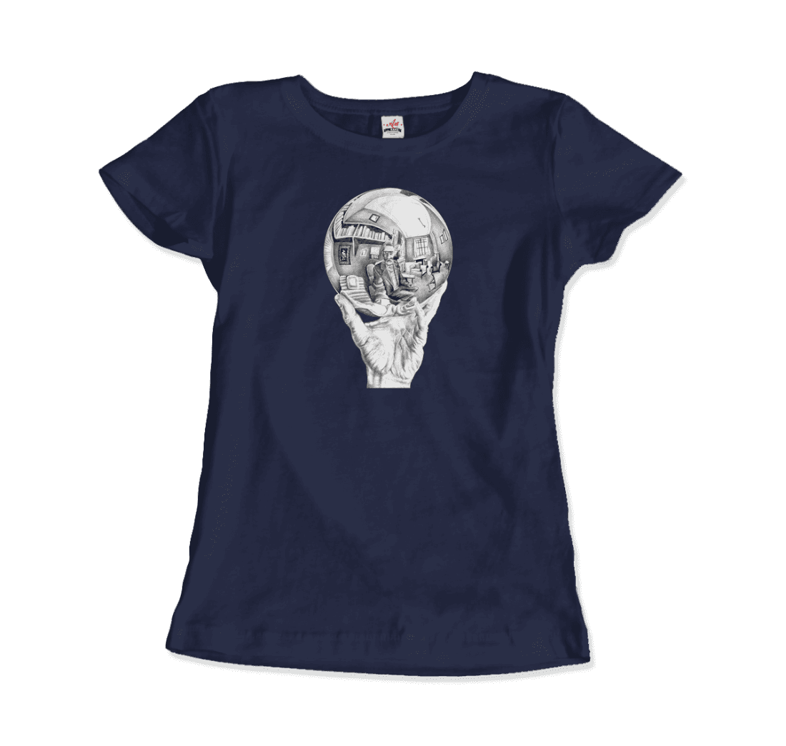 M.C. Escher Hand with Reflective Globe t-shirt by Art-O-Rama Shop