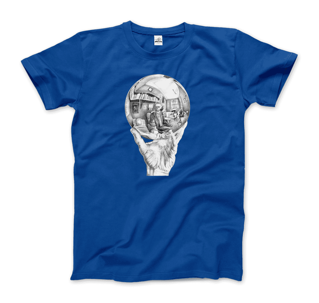 M.C. Escher Hand with Reflective Globe t-shirt by Art-O-Rama Shop