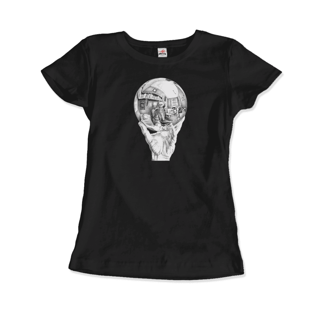 M.C. Escher Hand with Reflective Globe t-shirt by Art-O-Rama Shop