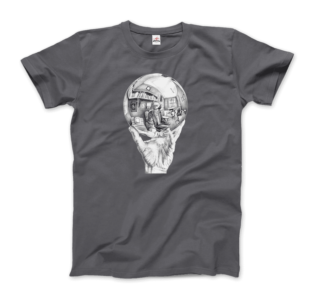 M.C. Escher Hand with Reflective Globe t-shirt by Art-O-Rama Shop