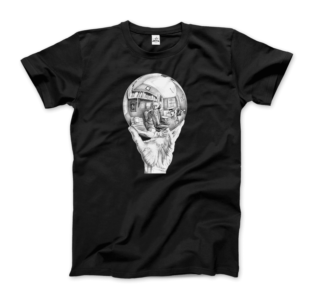 M.C. Escher Hand with Reflective Globe t-shirt by Art-O-Rama Shop