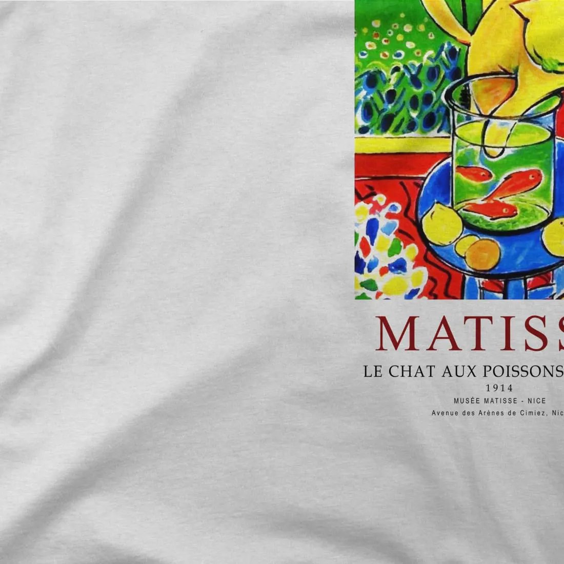 Matisse Exhibition, Le Chat Aux Poissons Rouges (The Cat) art t-shirt by Art-O-Rama Shop