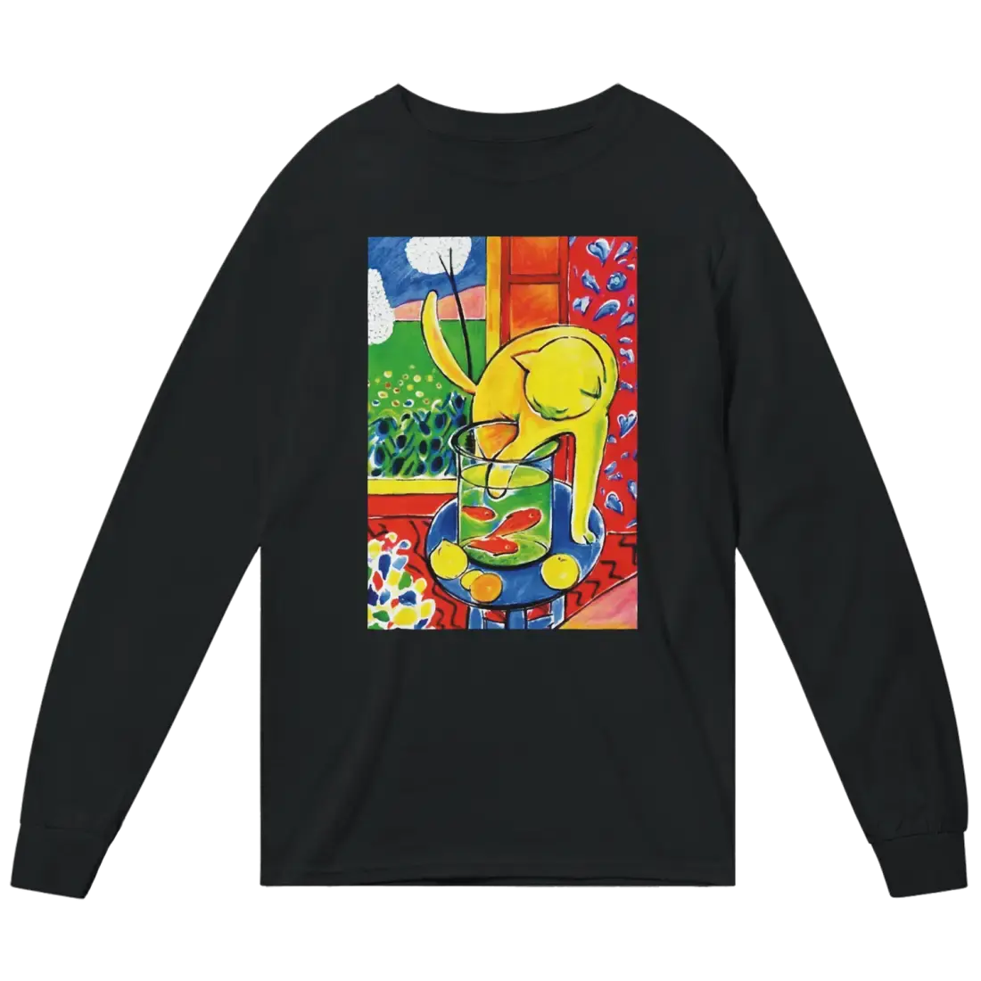 Matisse - The Cat With Red Fishes 1914 Artwork Long Sleeve Shirt by Art-O-Rama Shop