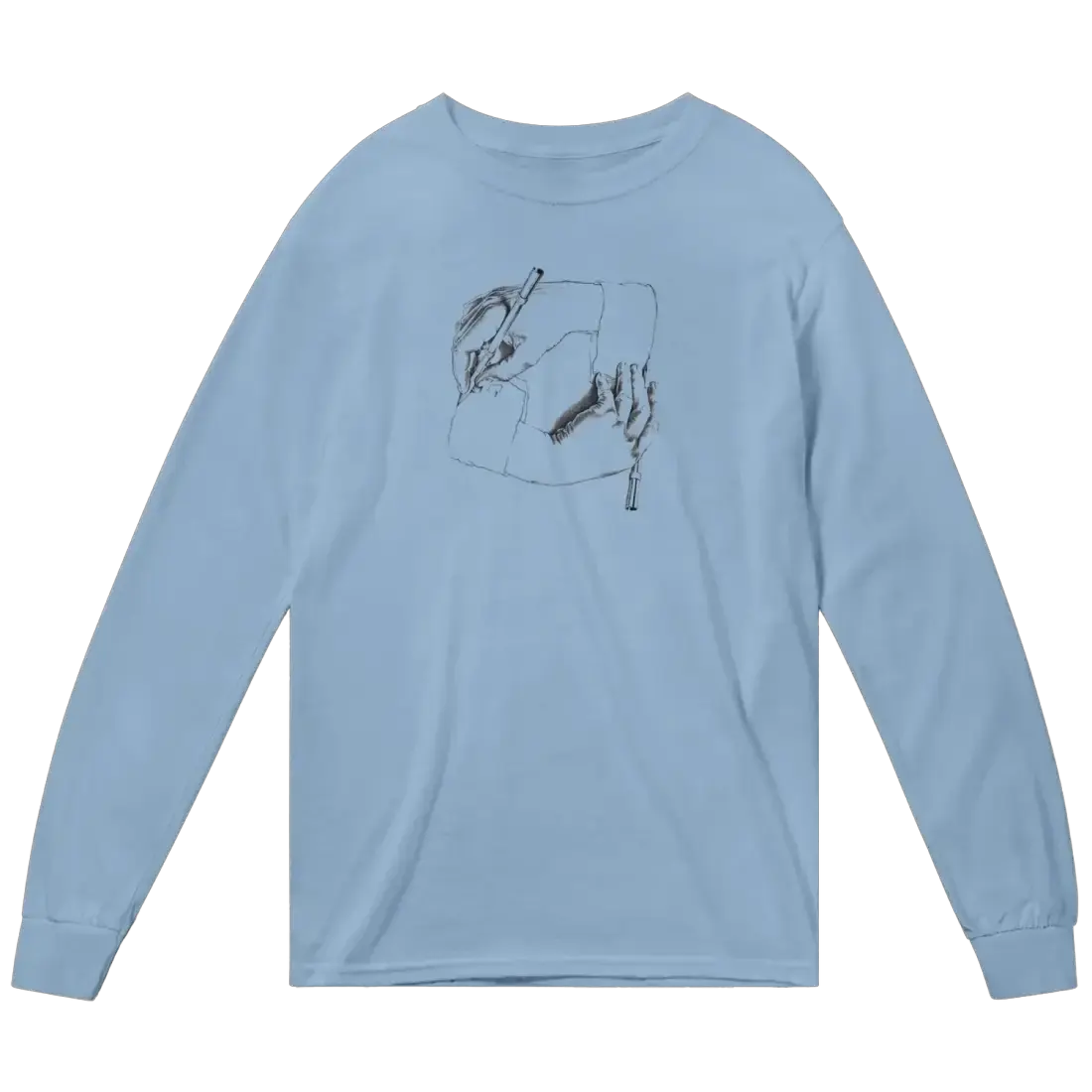 MC Escher Hand Drawing Hand Art Long Sleeve Shirt by Art-O-Rama Shop