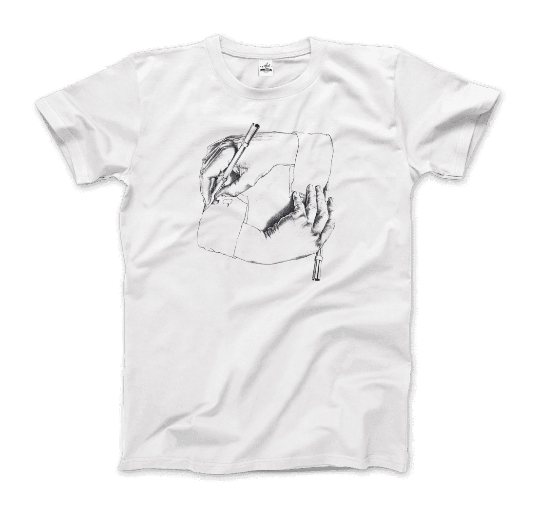MC Escher Hand Drawing Hand art t-shirt by Art-O-Rama Shop
