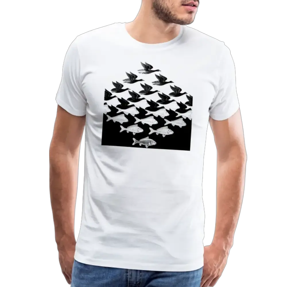 MC Escher Sky and Water I art t-shirt by Art-O-Rama Shop