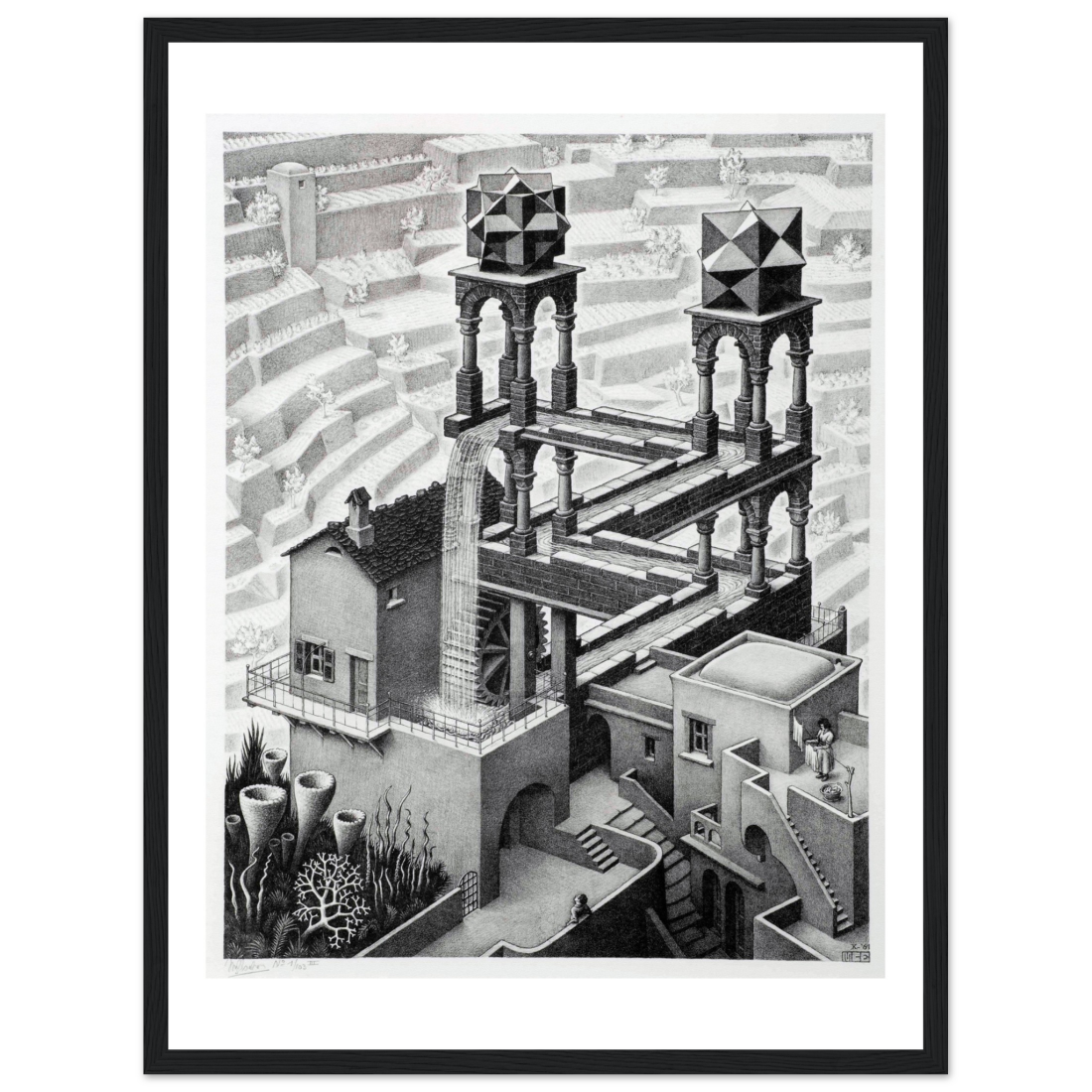 MC Escher Waterfall art poster by Art-O-Rama Shop