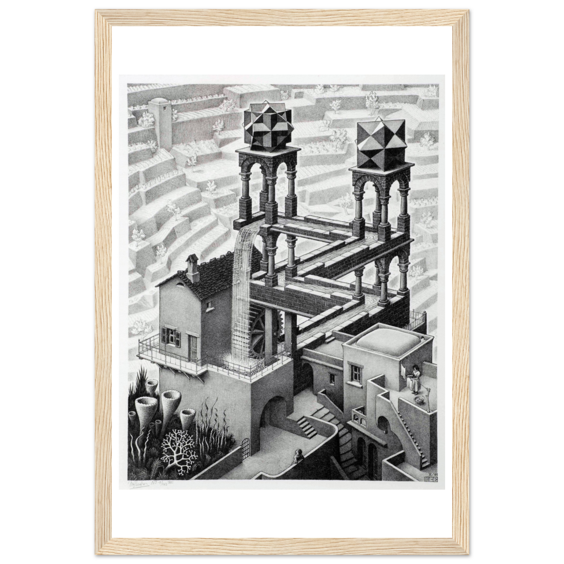 MC Escher Waterfall art poster by Art-O-Rama Shop