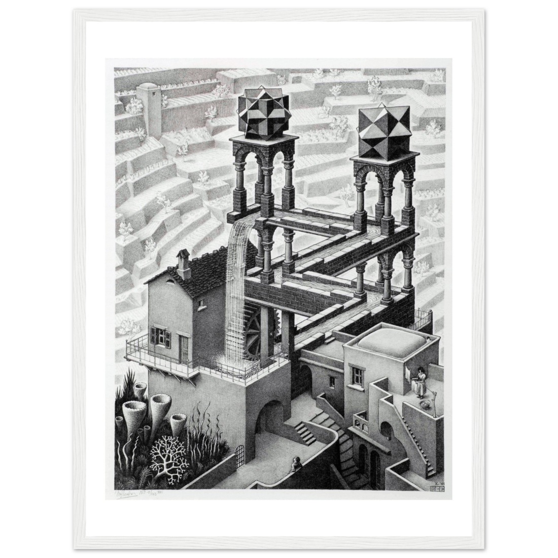 MC Escher Waterfall art poster by Art-O-Rama Shop