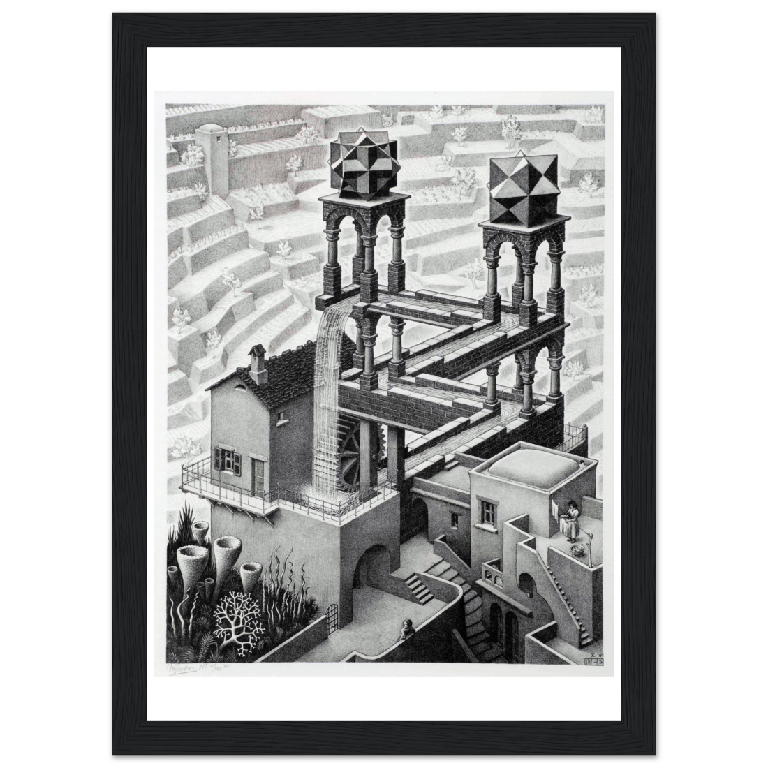 MC Escher Waterfall art poster by Art-O-Rama Shop