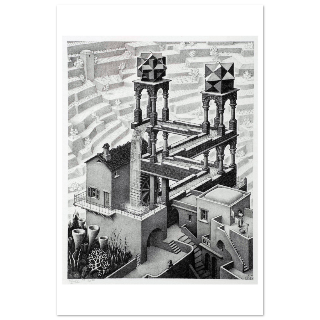 MC Escher Waterfall art poster by Art-O-Rama Shop