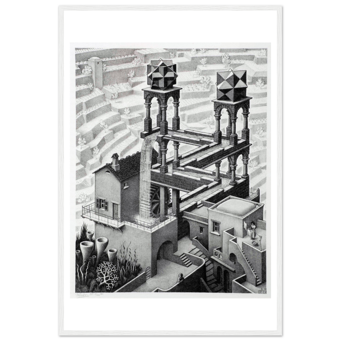 MC Escher Waterfall art poster by Art-O-Rama Shop
