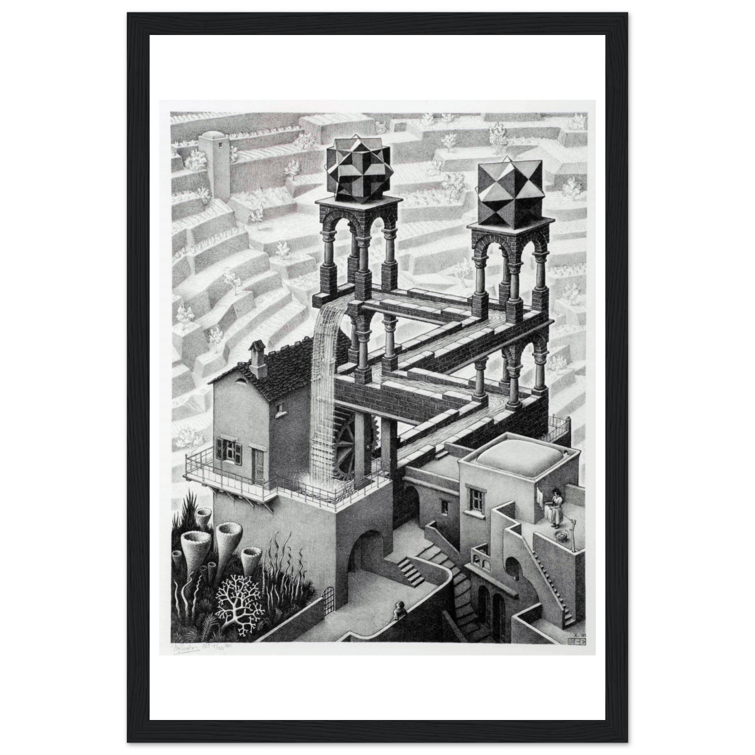 MC Escher Waterfall art poster by Art-O-Rama Shop