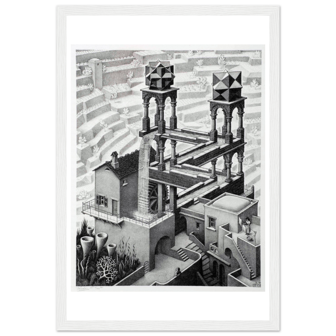 MC Escher Waterfall art poster by Art-O-Rama Shop