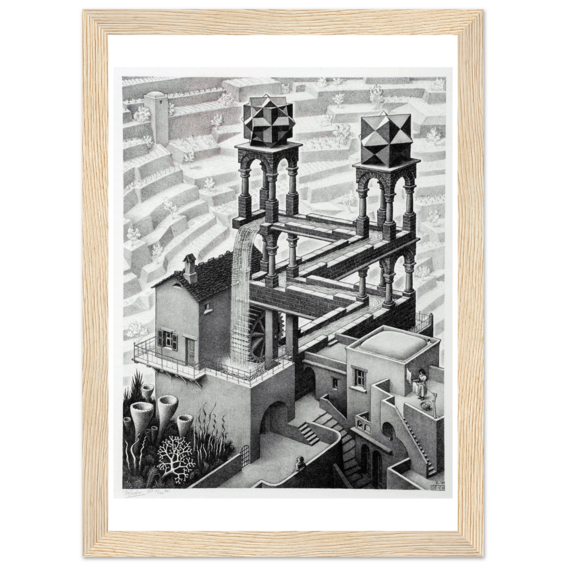 MC Escher Waterfall art poster by Art-O-Rama Shop