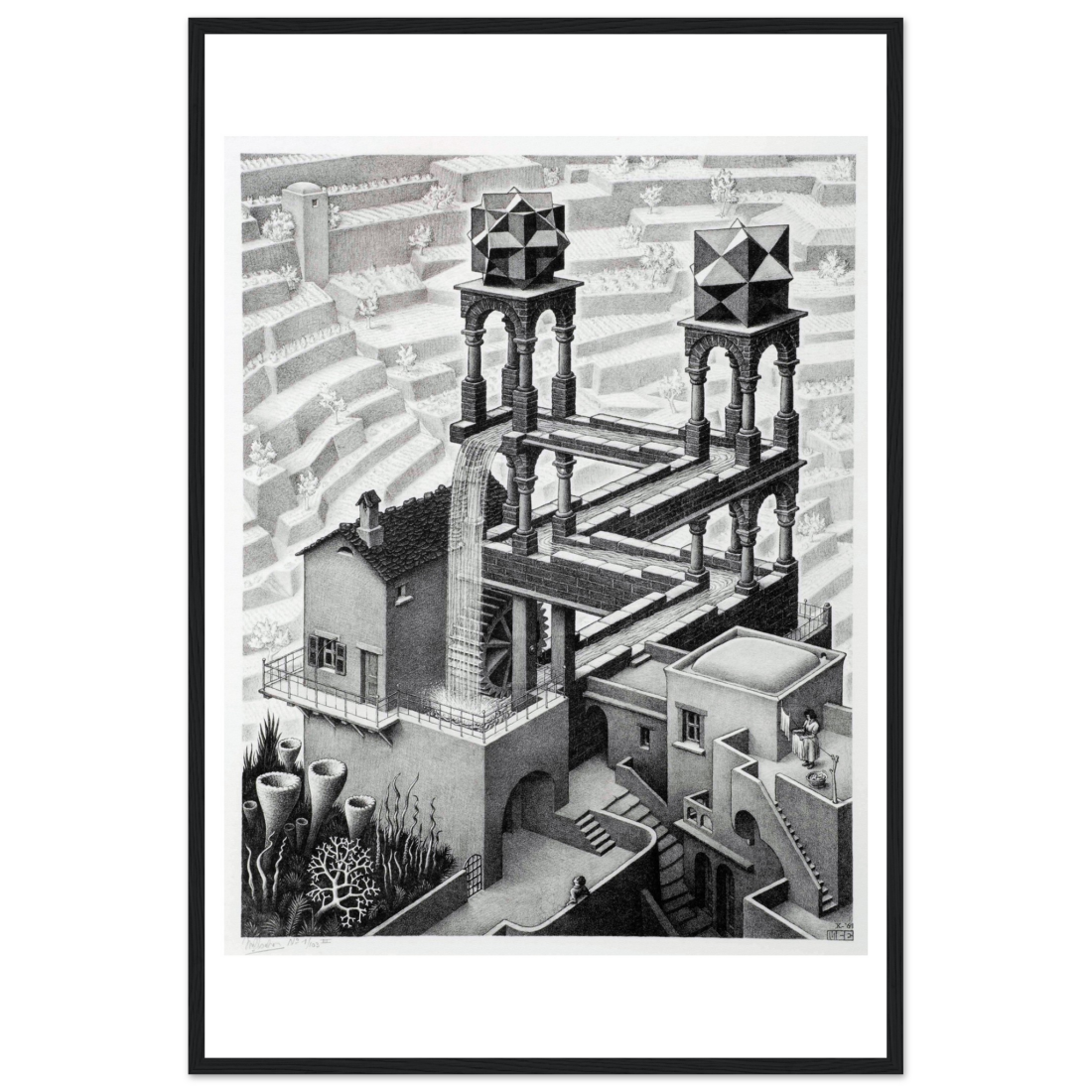 MC Escher Waterfall art poster by Art-O-Rama Shop