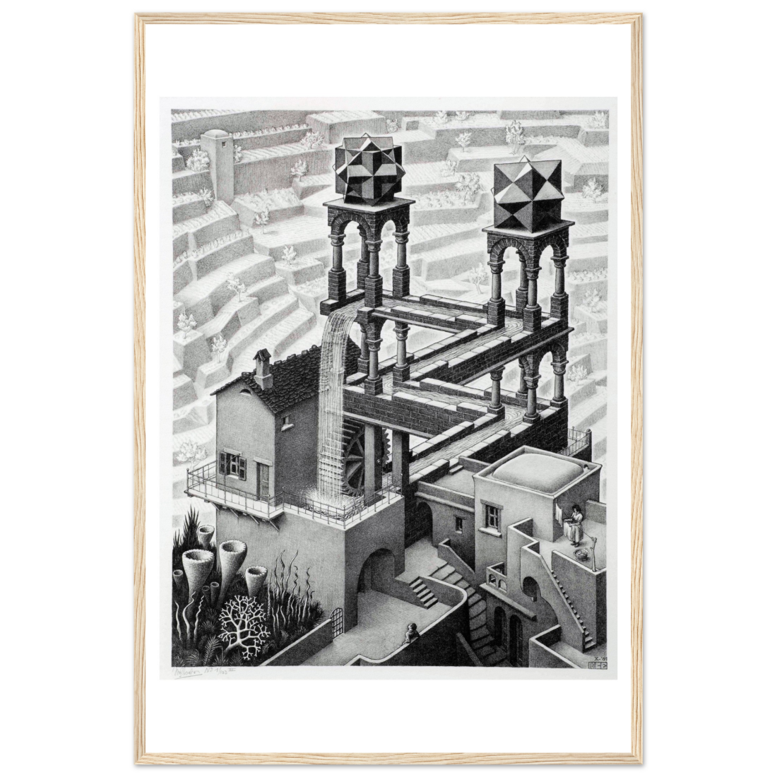 MC Escher Waterfall art poster by Art-O-Rama Shop