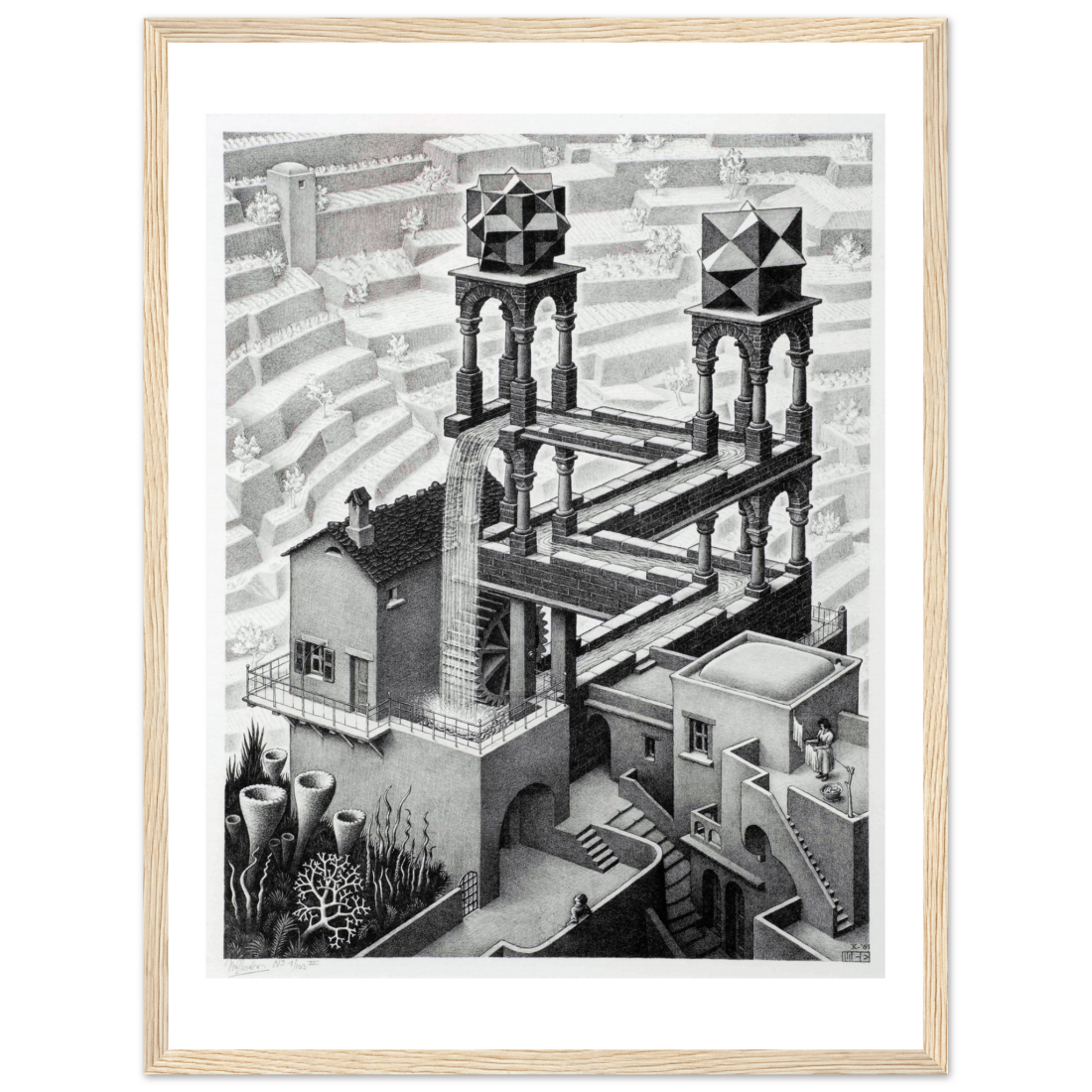 MC Escher Waterfall art poster by Art-O-Rama Shop