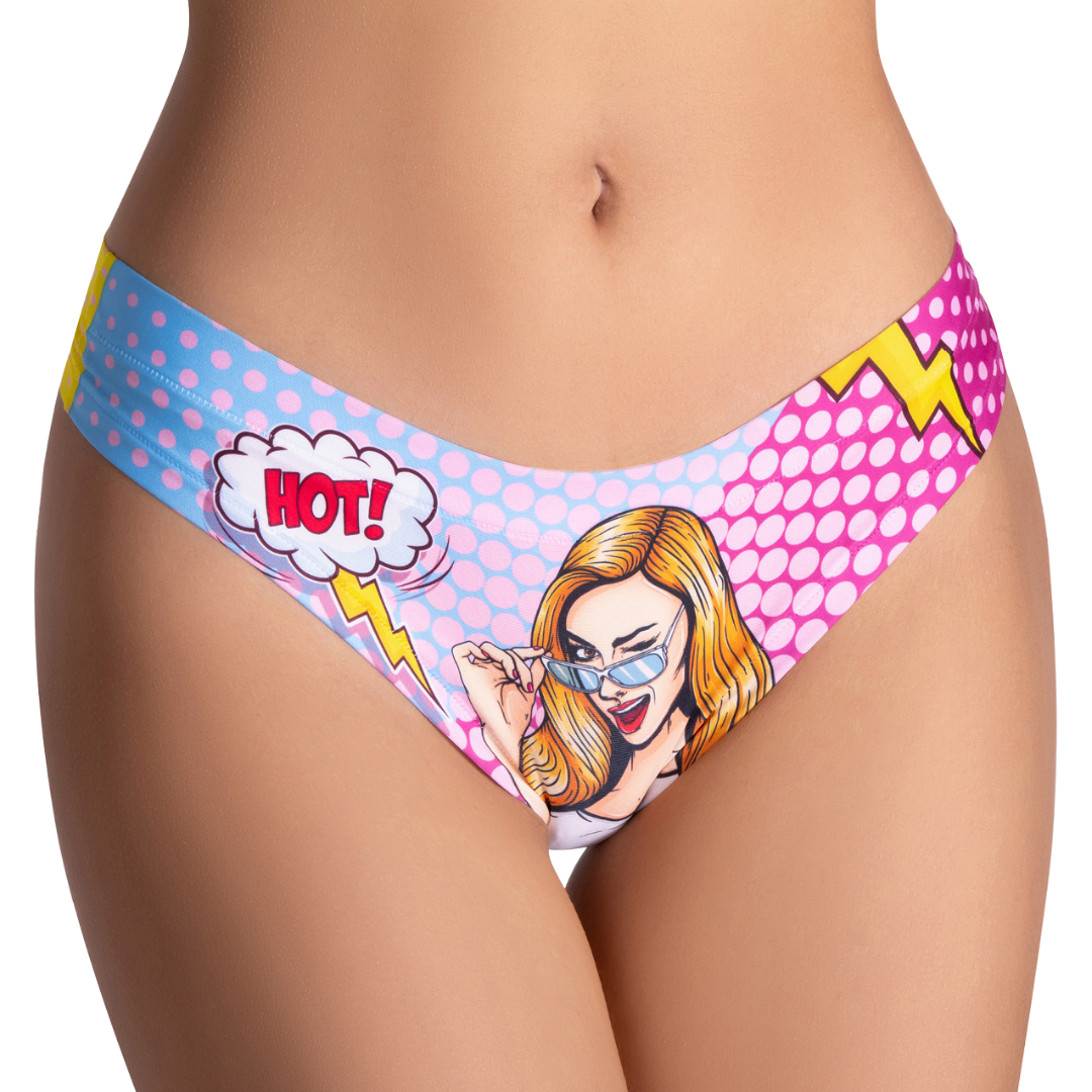 Memème Women’s Ultra-Comfortable COMICS - Hot Girl - Panties | Breathable Cotton Crotch, Stretchy Fit, No Elastic Bands by Mememe