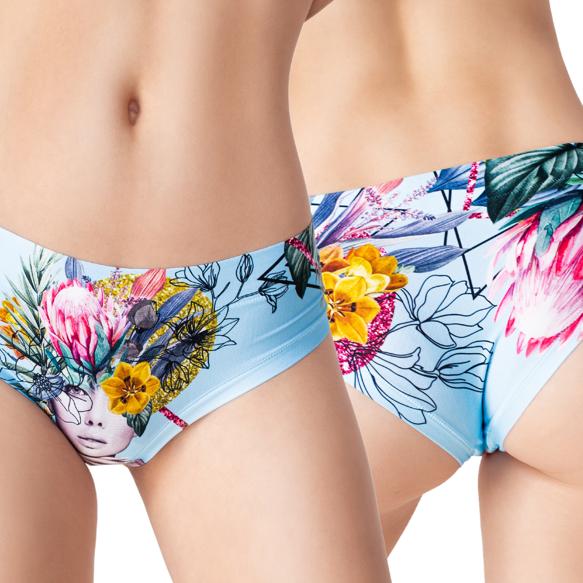 Memème Women’s Ultra-Comfortable SECRET GARDEN - Frida Blue - Panties | Breathable Cotton Crotch, Stretchy Fit by Mememe