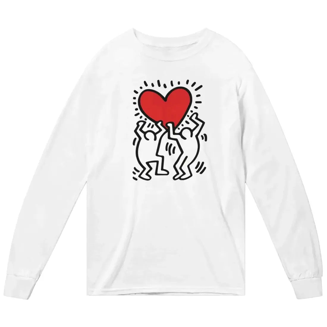 Men Holding Heart Icon, Street Art Long Sleeve Shirt by Art-O-Rama Shop