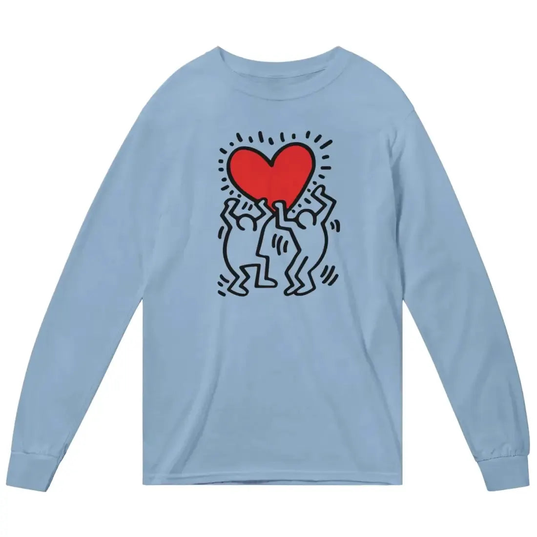 Men Holding Heart Icon, Street Art Long Sleeve Shirt by Art-O-Rama Shop