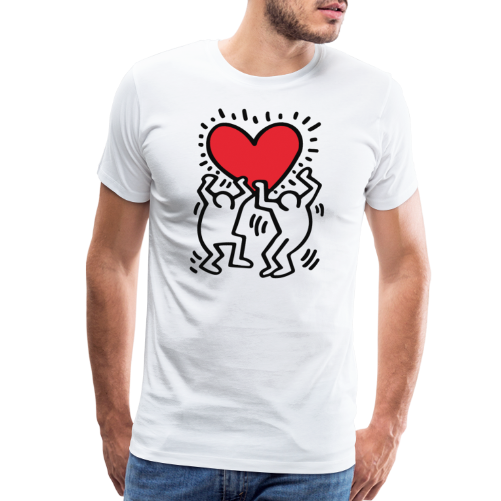 Men Holding Heart icon, street art t-shirt by Art-O-Rama Shop