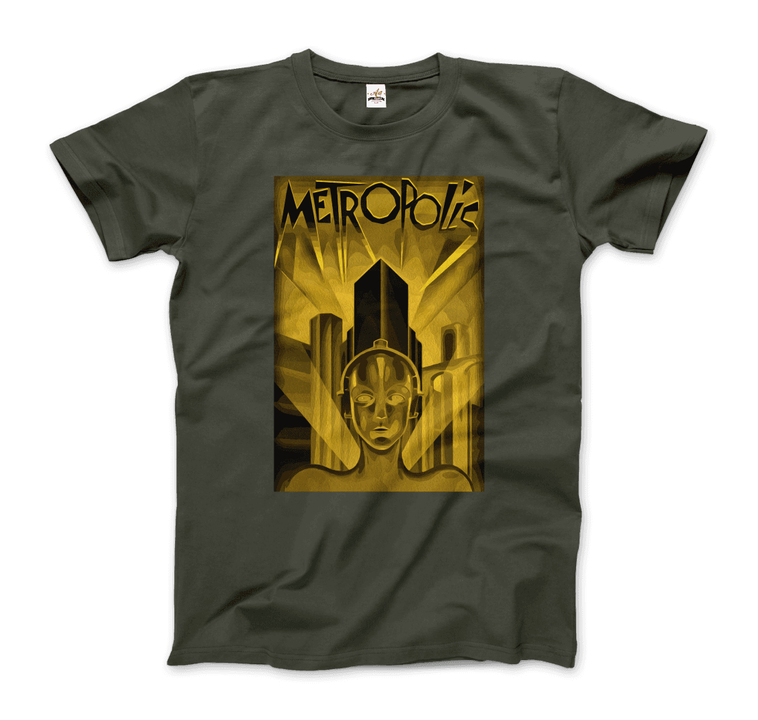 Metropolis 1927 movie Poster reproduction in Oil Paint t-shirt by Art-O-Rama Shop