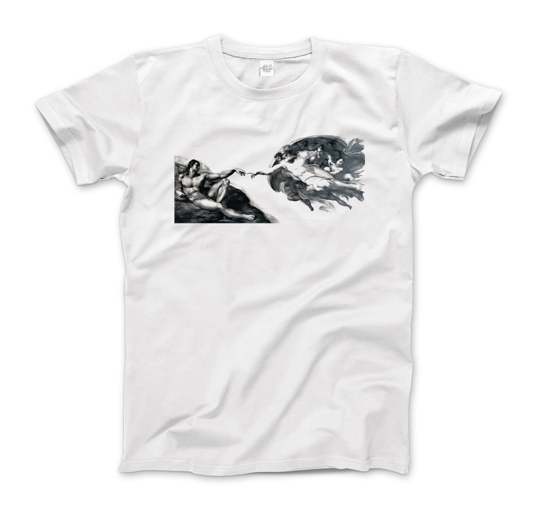Michelangelo the Creation of Adam reproduction t-shirt by Art-O-Rama Shop