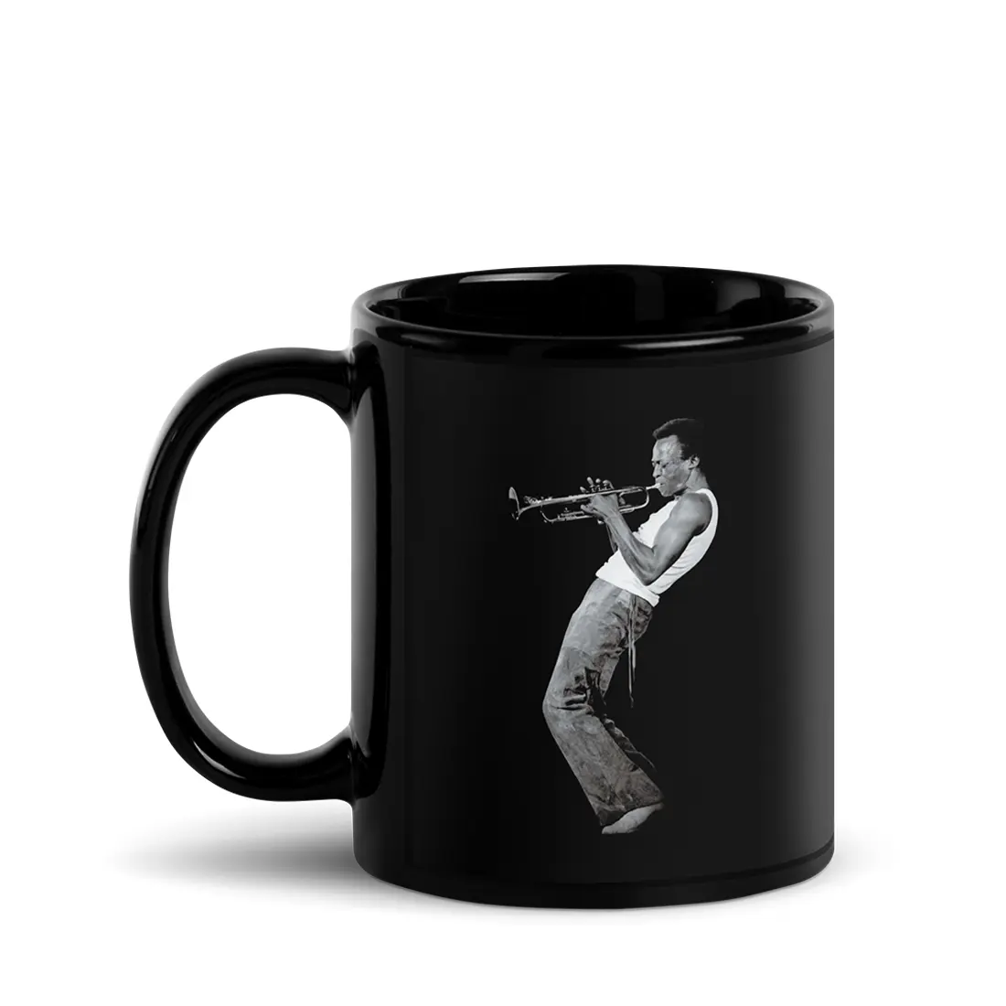 Miles Davis Playing his Trumpet Artwork Mug by Art-O-Rama Shop