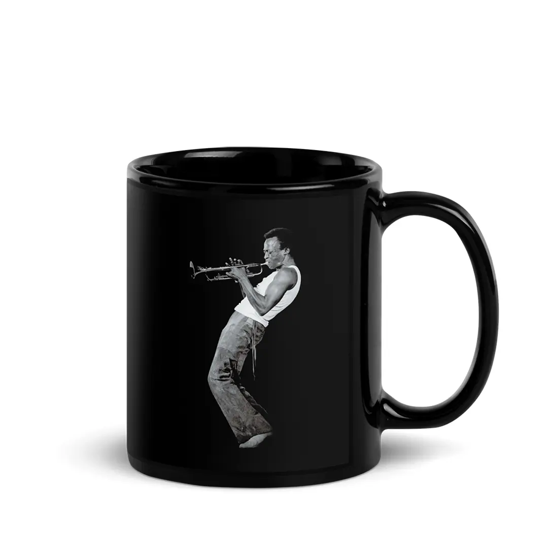 Miles Davis Playing his Trumpet Artwork Mug by Art-O-Rama Shop