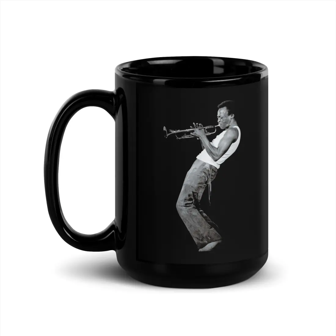 Miles Davis Playing his Trumpet Artwork Mug by Art-O-Rama Shop