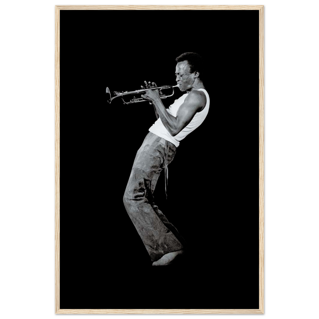 Miles Davis Playing his Trumpet artwork poster by Art-O-Rama Shop