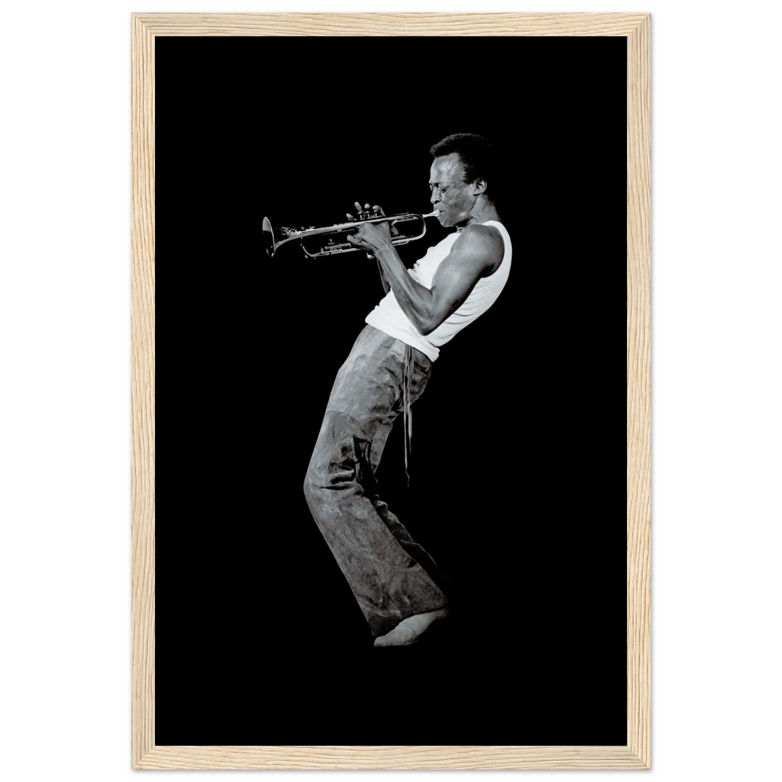 Miles Davis Playing his Trumpet artwork poster by Art-O-Rama Shop