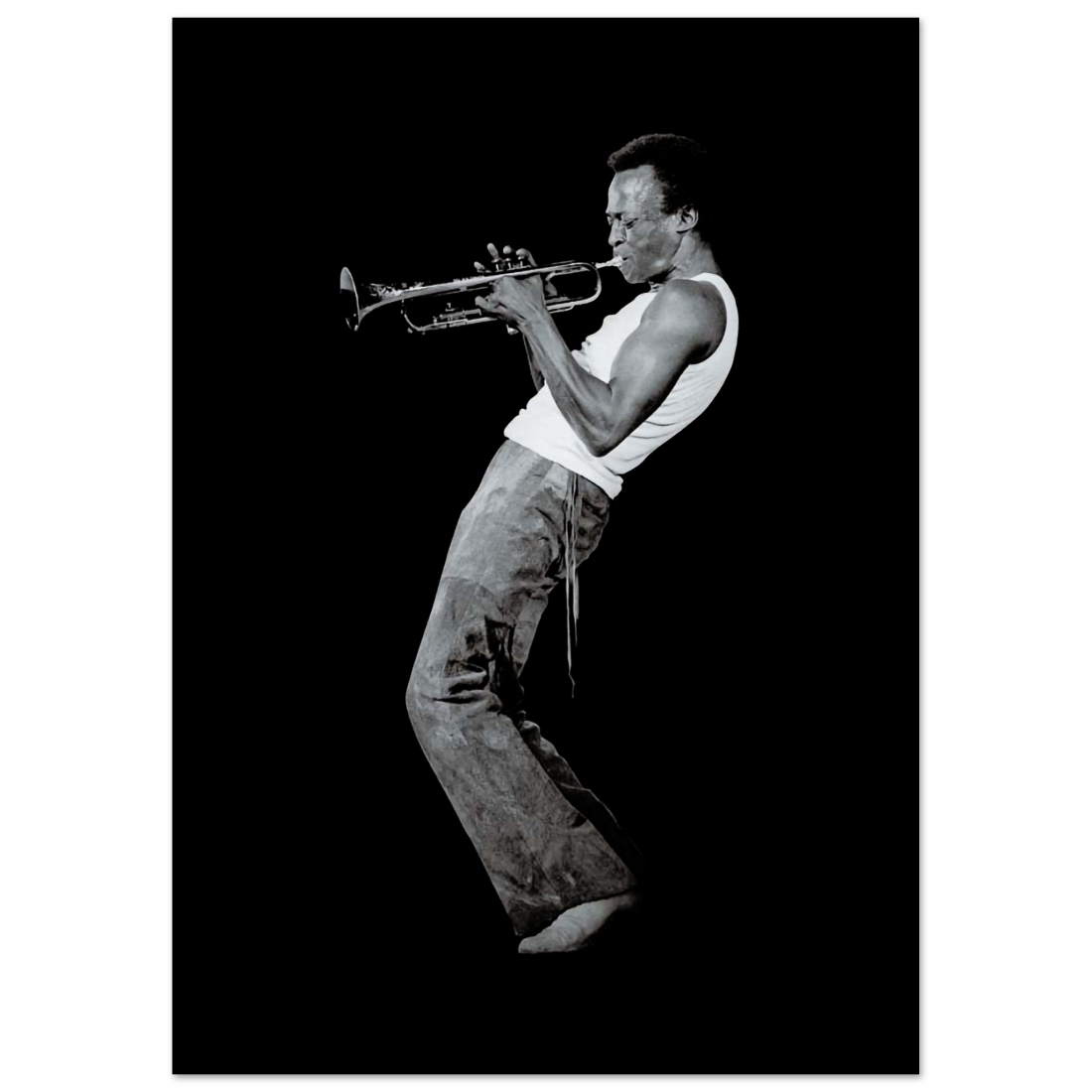 Miles Davis Playing his Trumpet artwork poster by Art-O-Rama Shop